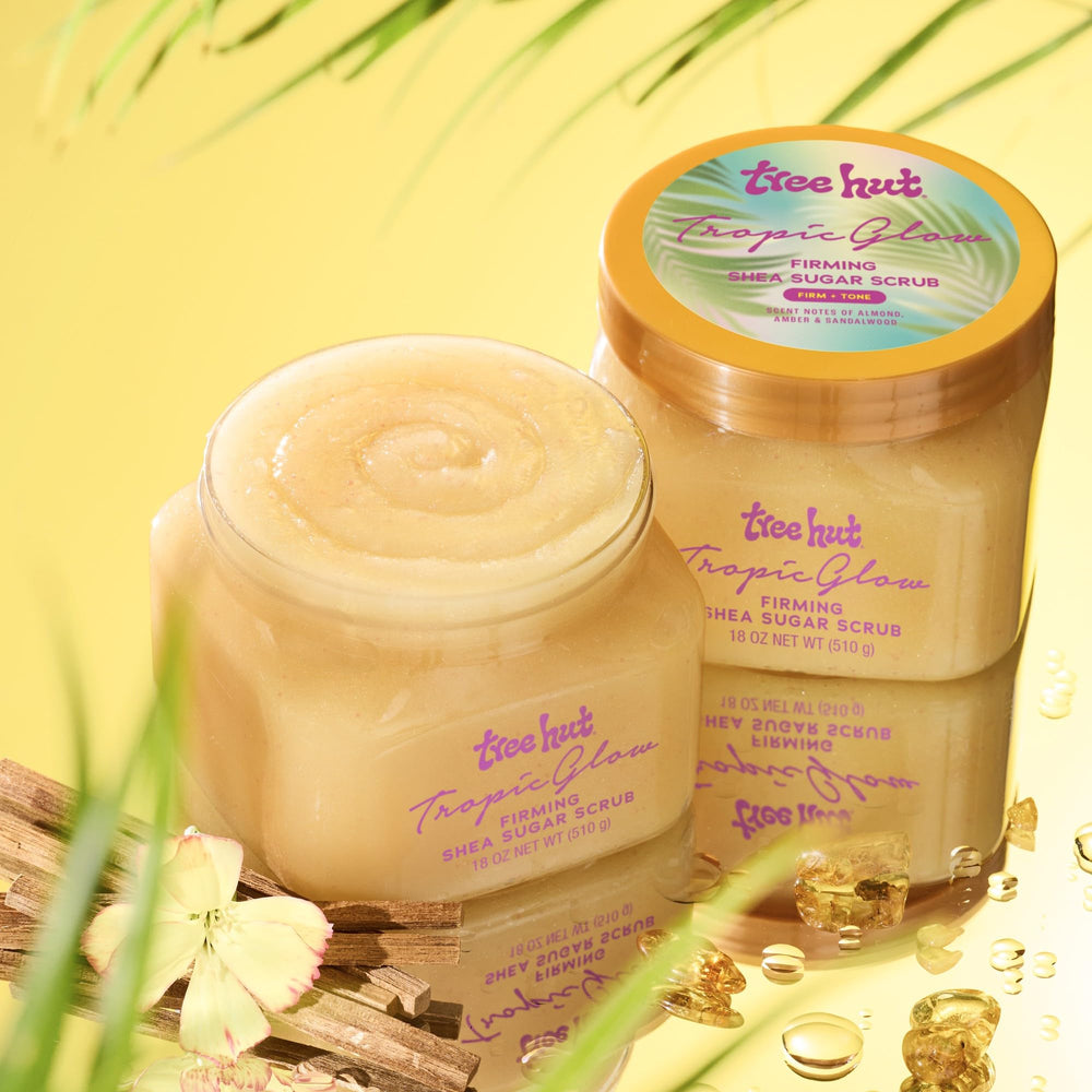 Tree Hut Tropic Glow fragancia almendra crea aroma cálido