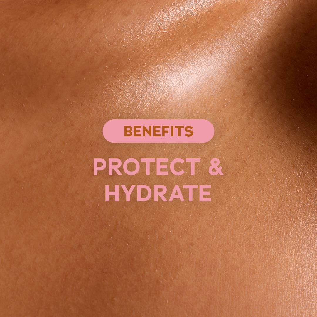 Tree Hut Tropic Glow shown in a shower-ready use for hydrated skin.