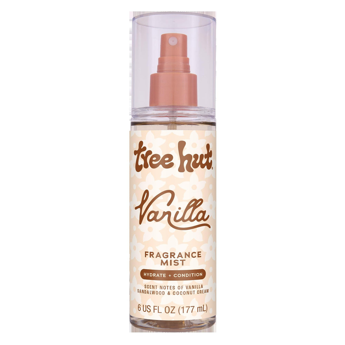 Tree Hut Vanilla Fragrance Mist bottle ready for daily hydrating aroma.
