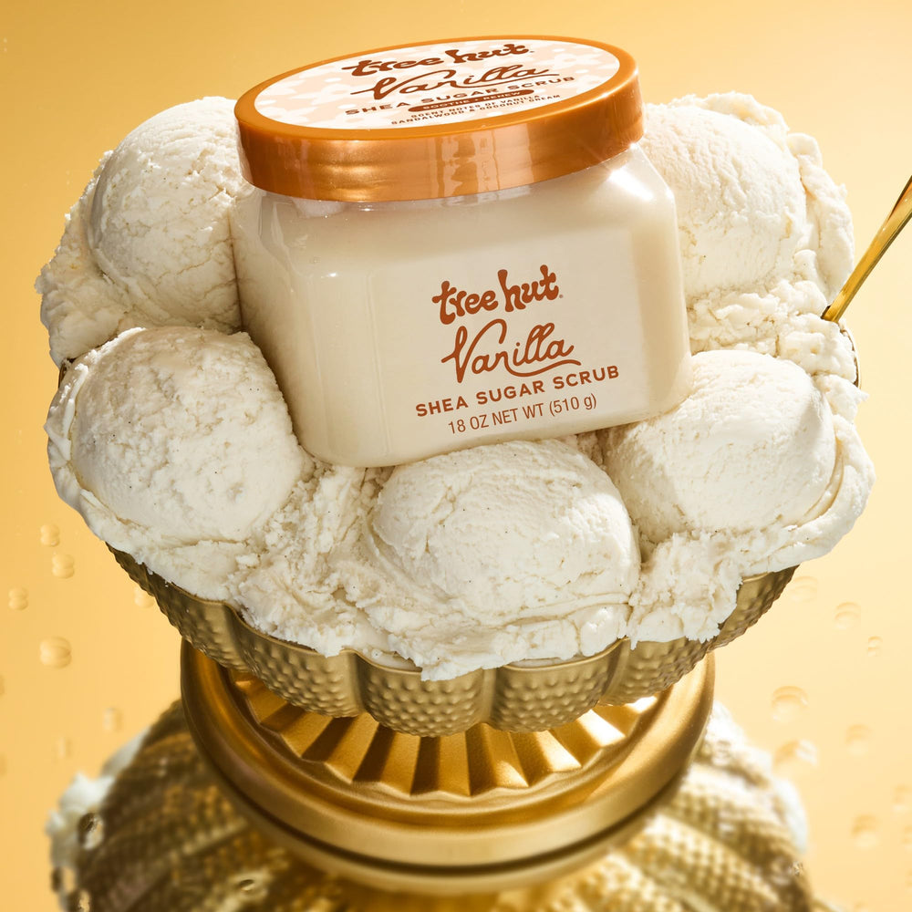 Tree Hut exfoliante vainilla contiene oro coloidal para aspecto luminoso