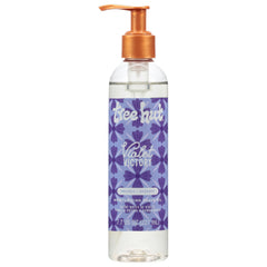 Tree Hut Violet Victory bottle pour shows gel-to-oil texture for a smooth shave.
