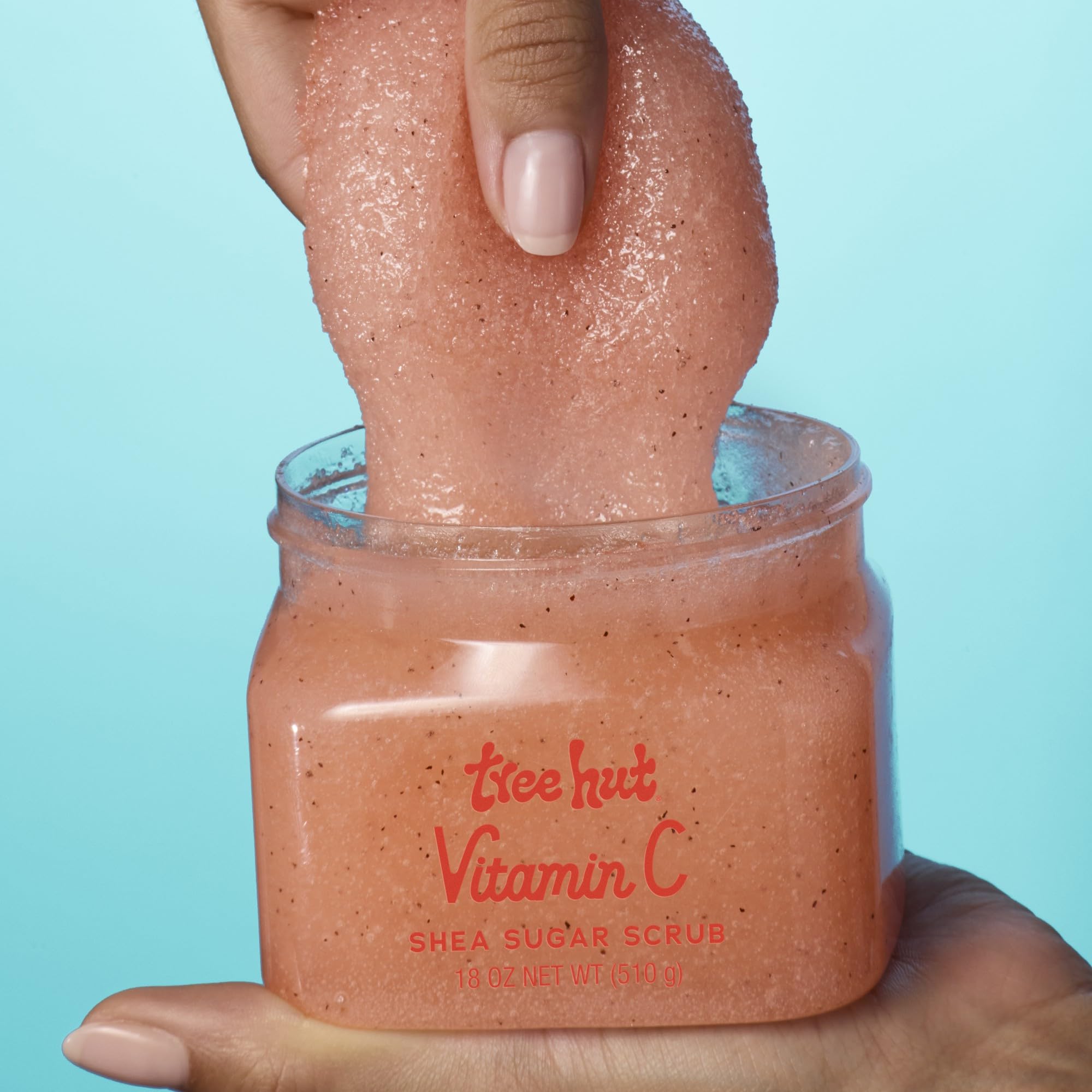 Tree Hut Vitamin C Sugar Scrub ingredients emphasize natural oils for lasting hydration.