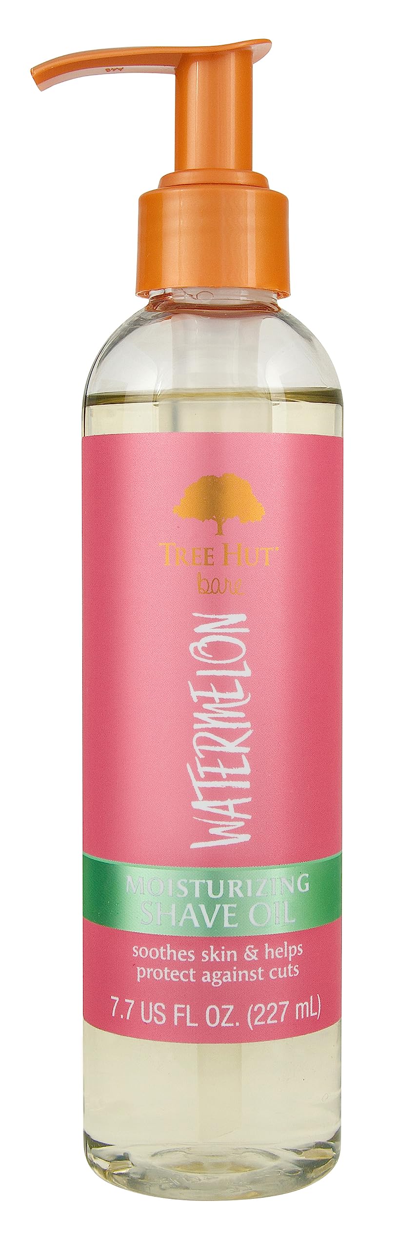 Tree Hut Watermelon Shave Oil bottle pouring for a smooth shave.