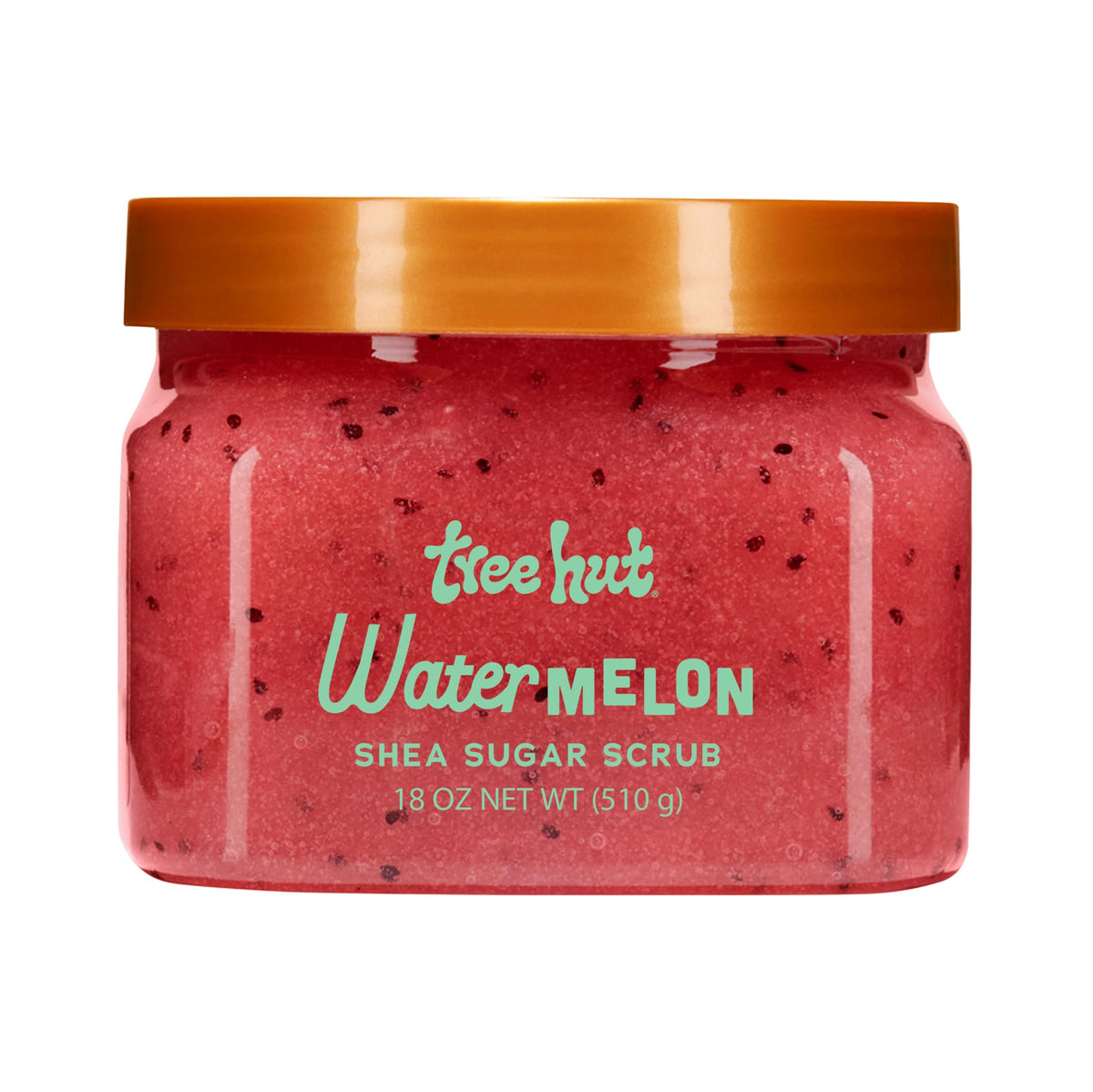 Tree Hut Watermelon Sugar Scrub, frasco ergonomico para exfoliar suavemente la piel.
