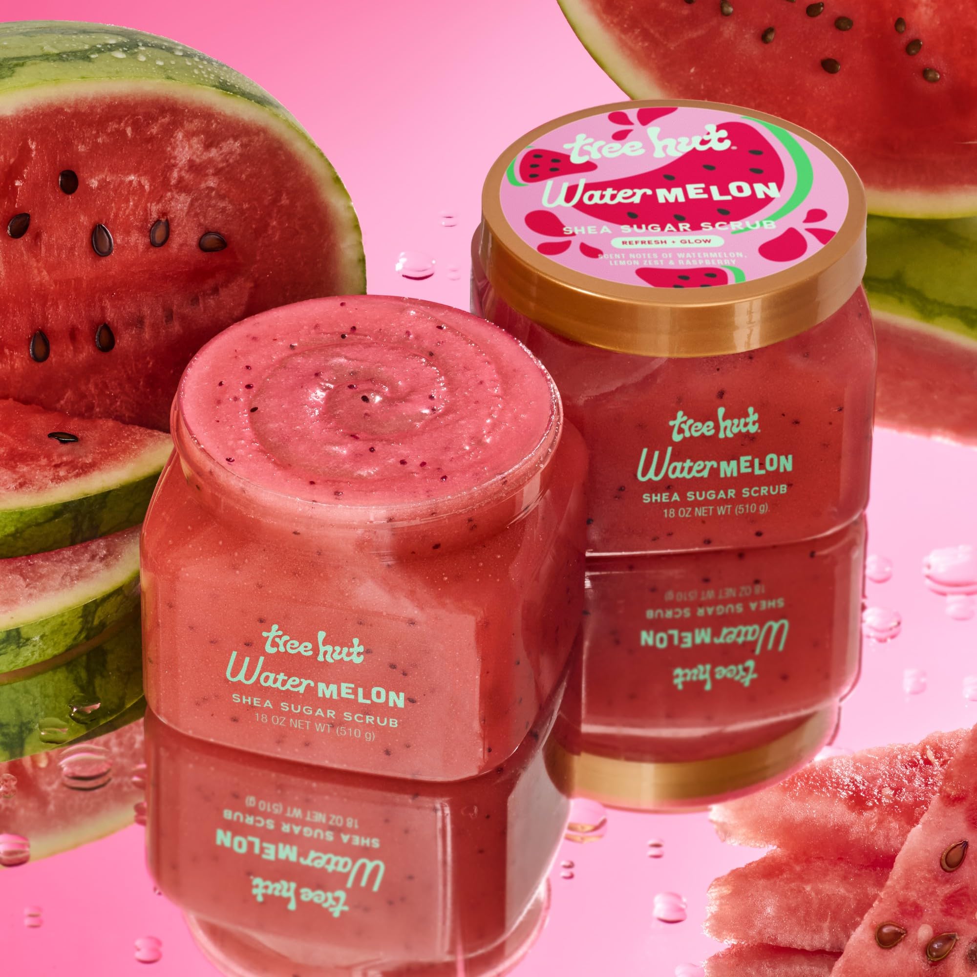 Tree Hut Watermelon Sugar Scrub, ingredientes clave para hidratacion equilibrada.