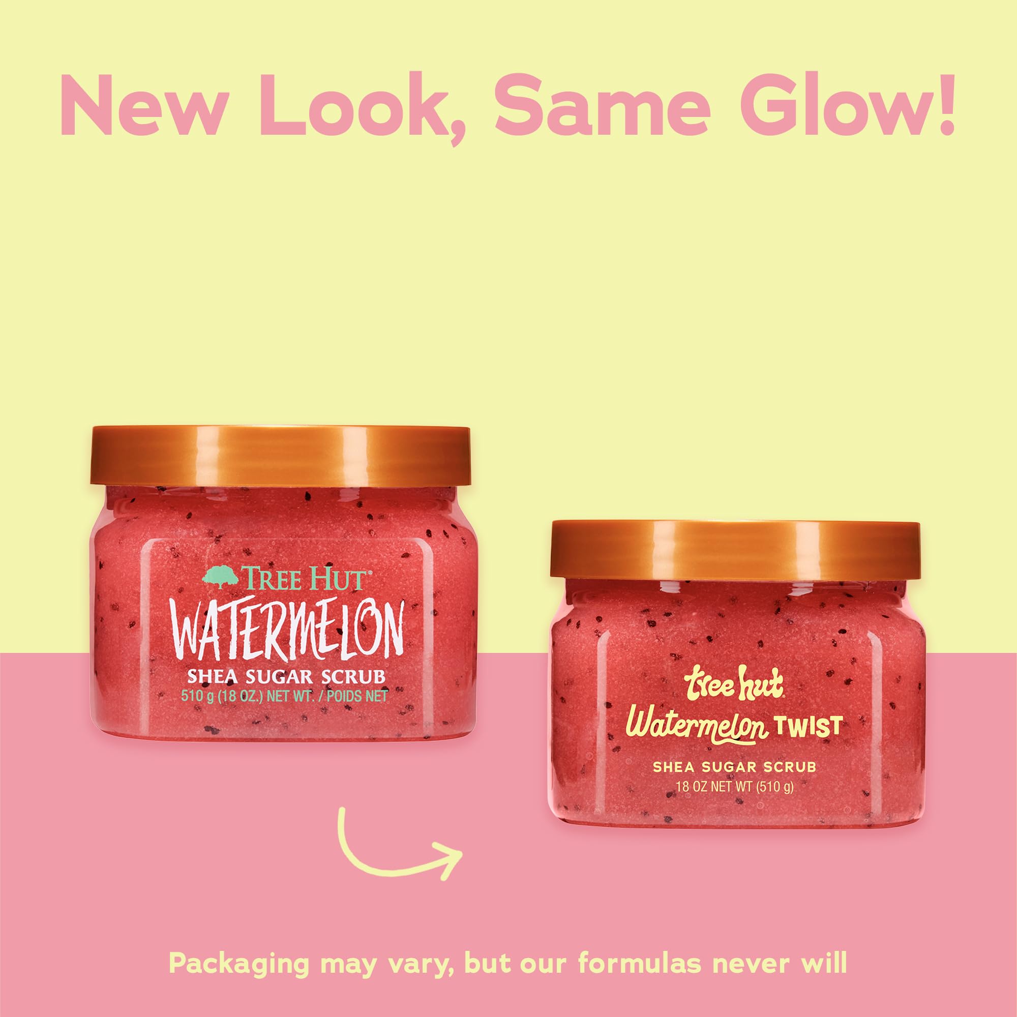 Tree Hut Watermelon Sugar Scrub, textura de granulos para renovacion suave.