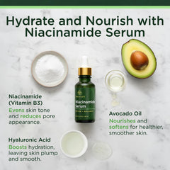 Gota de Niacinamida Serum de Tree of Life Beauty para tonicidad y poros.