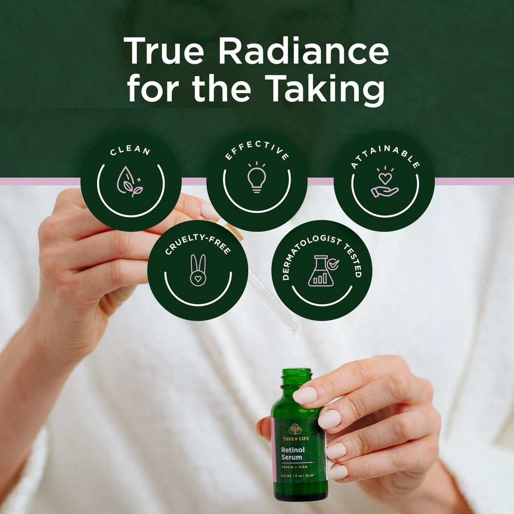 Tree of Life Beauty Retinol Serum: aroma natural y apto para piel sensible.
