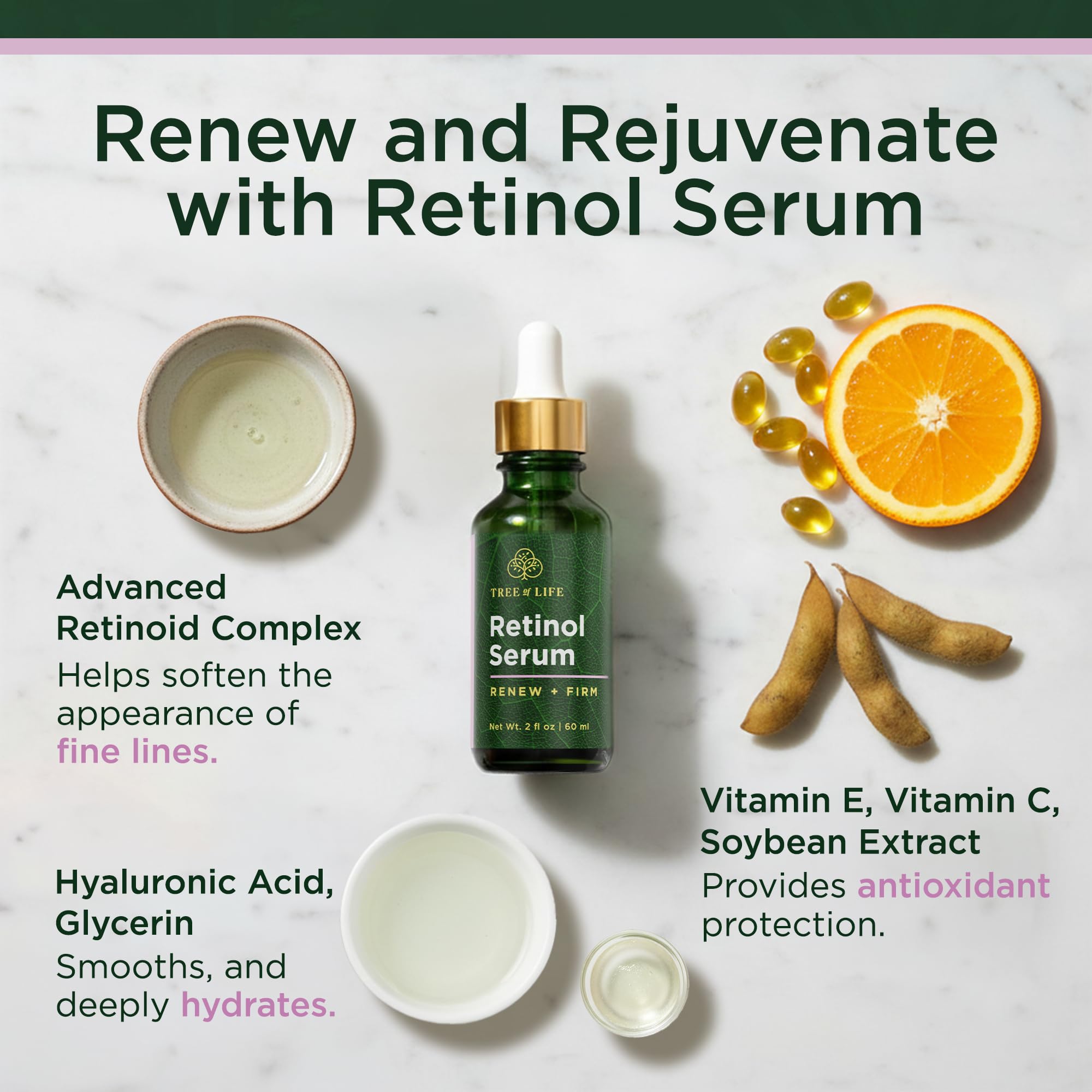 Tree of Life Beauty Retinol Serum: textura ligera y absorción rápida.