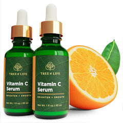 Tree of Life Beauty conjunto vitamina C, botella de 1 onza para piel radiante.