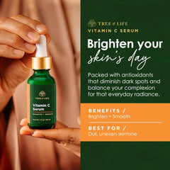 Tree of Life Hyaluronic Acid serum bottle emphasizes deep hydration for dry skin.