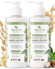 Tree To Tub unscented lotion bottle demonstrating fragrance-free moisturization