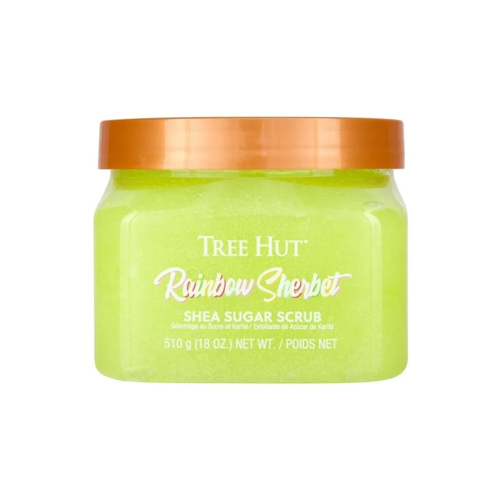 Tree Hut arcoíris exfoliante: textura suave para piel radiante.