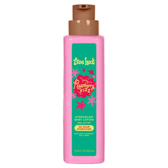 Tree Hut Hydraglow: botella de loción frambuesa para hidratación duradera.