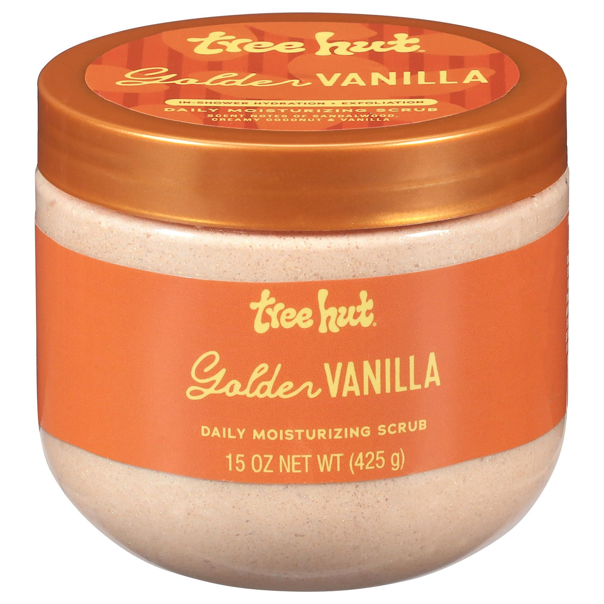 Tree Hut exfoliante dorado vainilla cremoso para piel suave
