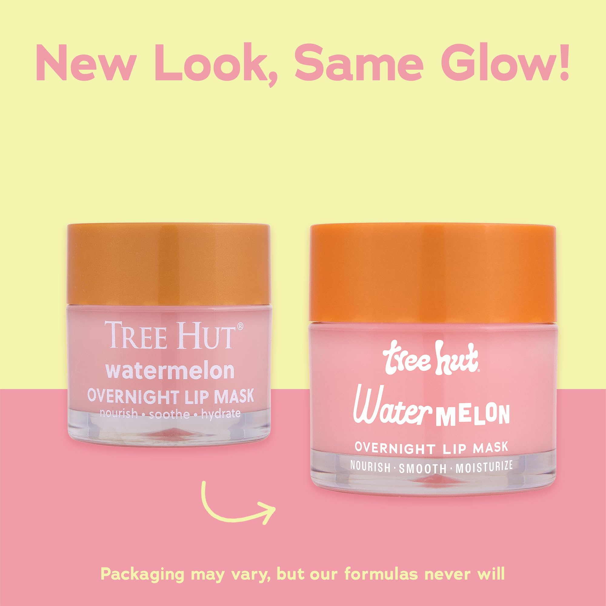 Tree Hut Watermelon Scent Lip Mask highlights refreshing fragrance for lips.