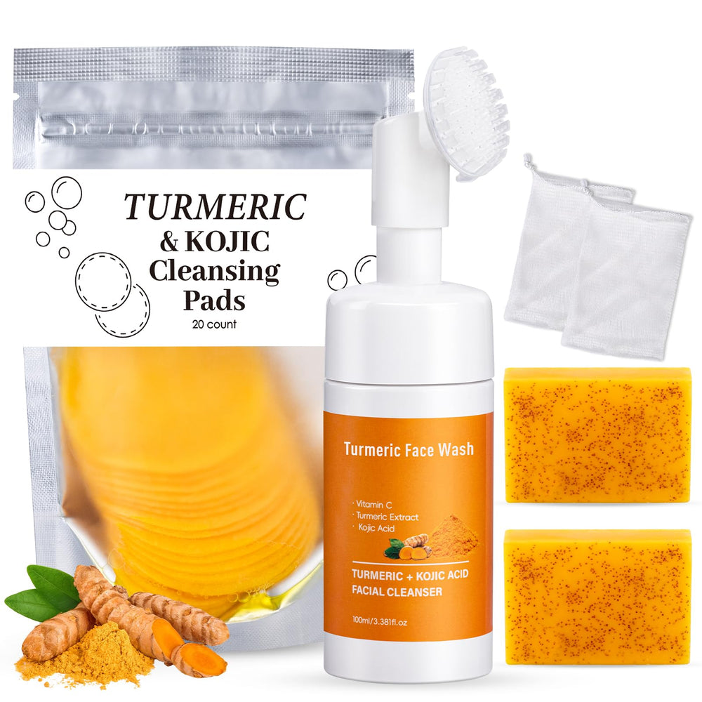 Treeroot jabón curcuma con ácido kojico, limpia profundamente iluminando la piel.