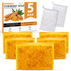 Treeroot turmeric soap 5-pack front view for daily cleansing and skin refreshment