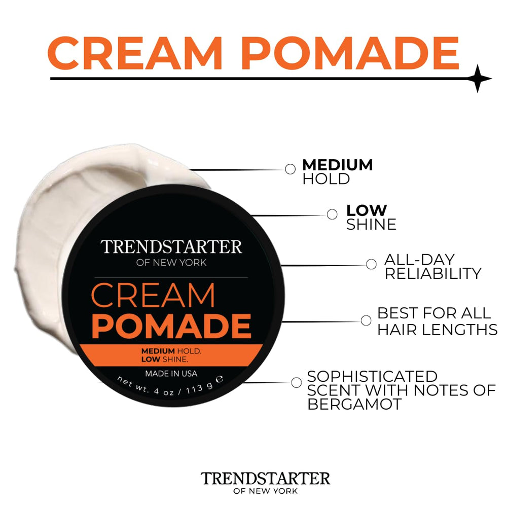 Aplicación suave de TRENDSTARTER Cream Pomade sin residuos visibles.