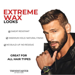 TRENDSTARTER Extreme Wax, acabado mate en pelo liso.