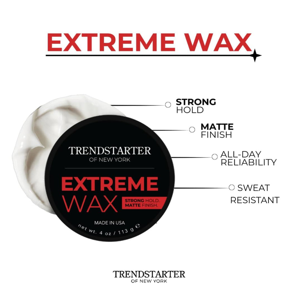 TRENDSTARTER Extreme Wax para todo tipo de cabello, fijación duradera.