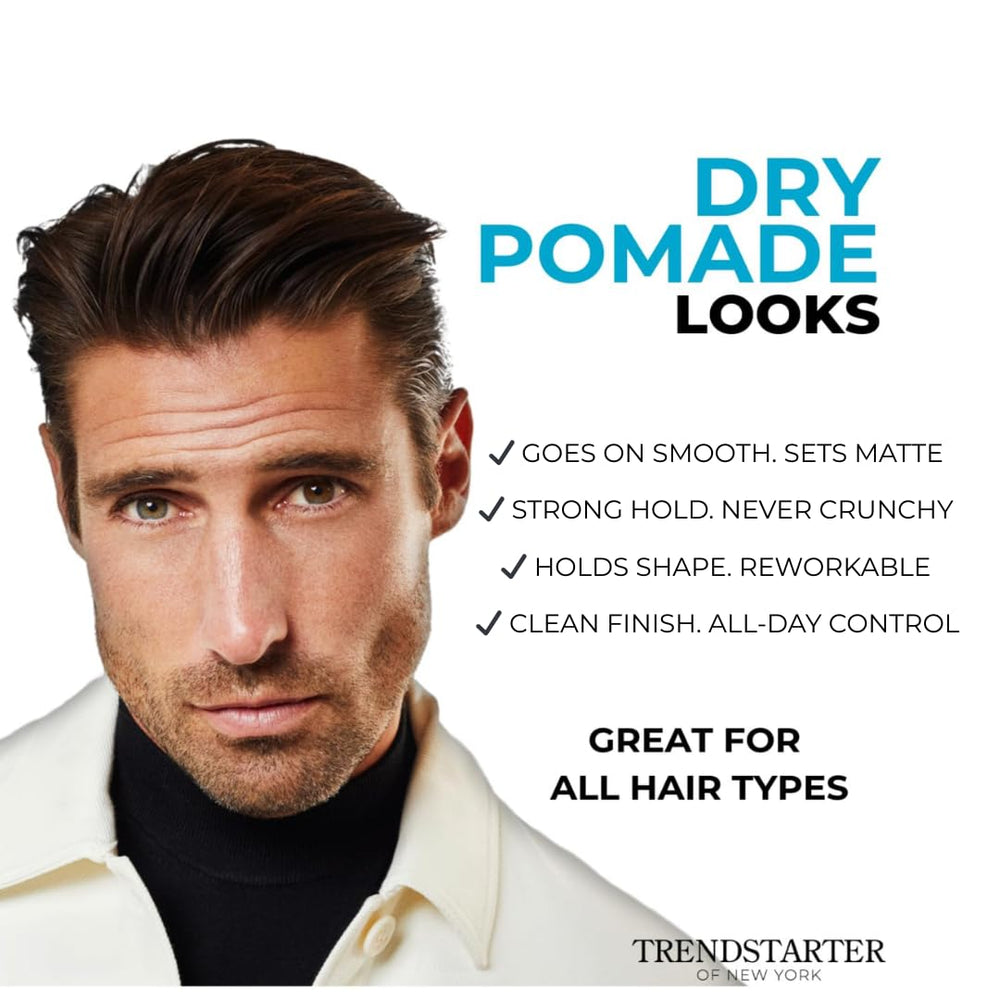 TRENDSTARTER Pomada seca envase 4 onzas, look con brillo bajo para el día.