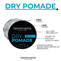 TRENDSTARTER Pomada seca fijación firme para peinados duraderos con bajo brillo.