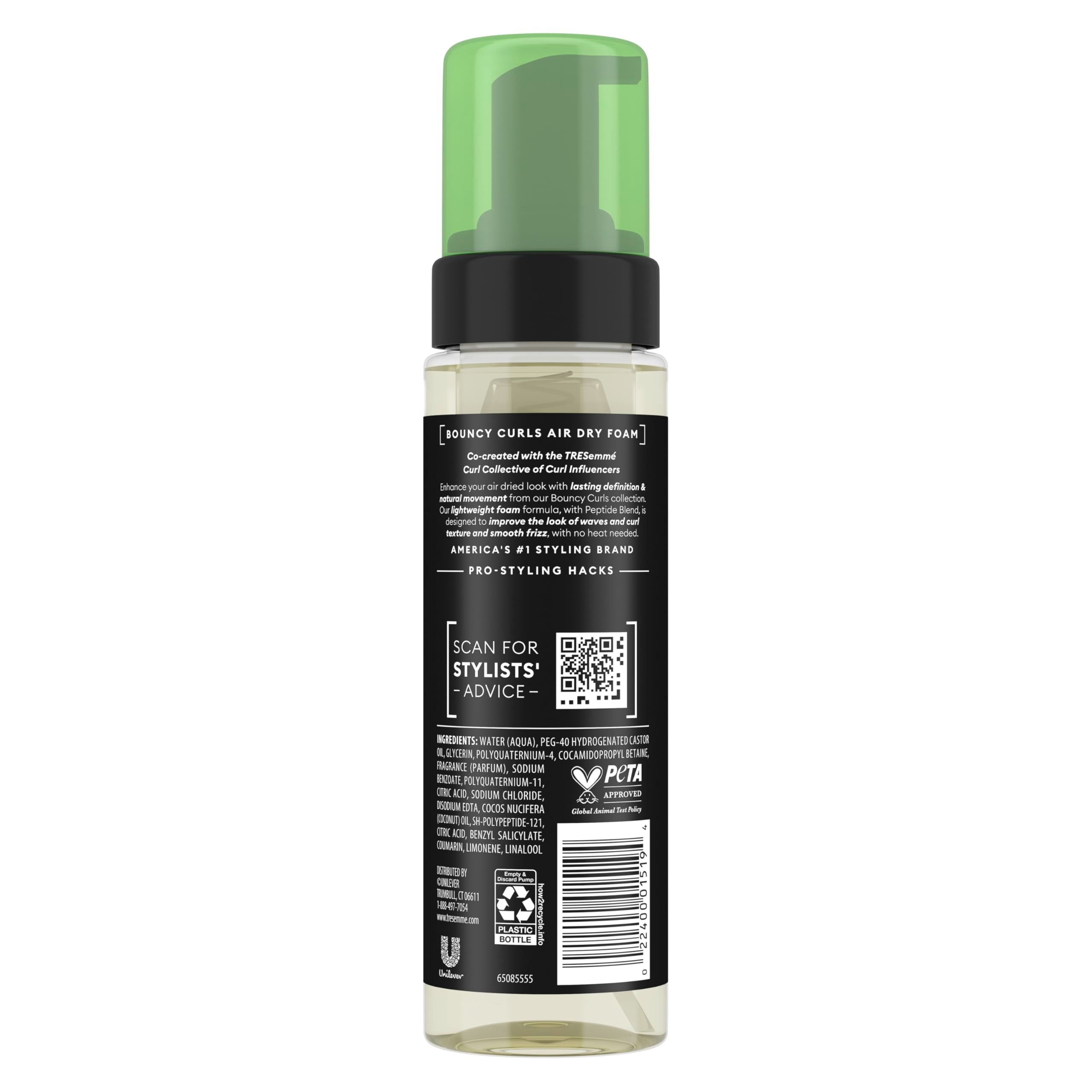 TRESemmé Air Dry Foam: textura suave que realza volumen natural.