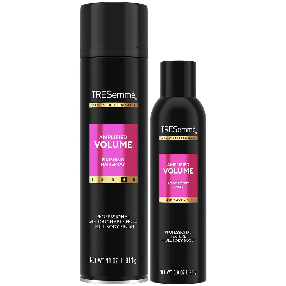 TRESemmé Amplified Volume laca fijación, acabado con volumen duradero.
