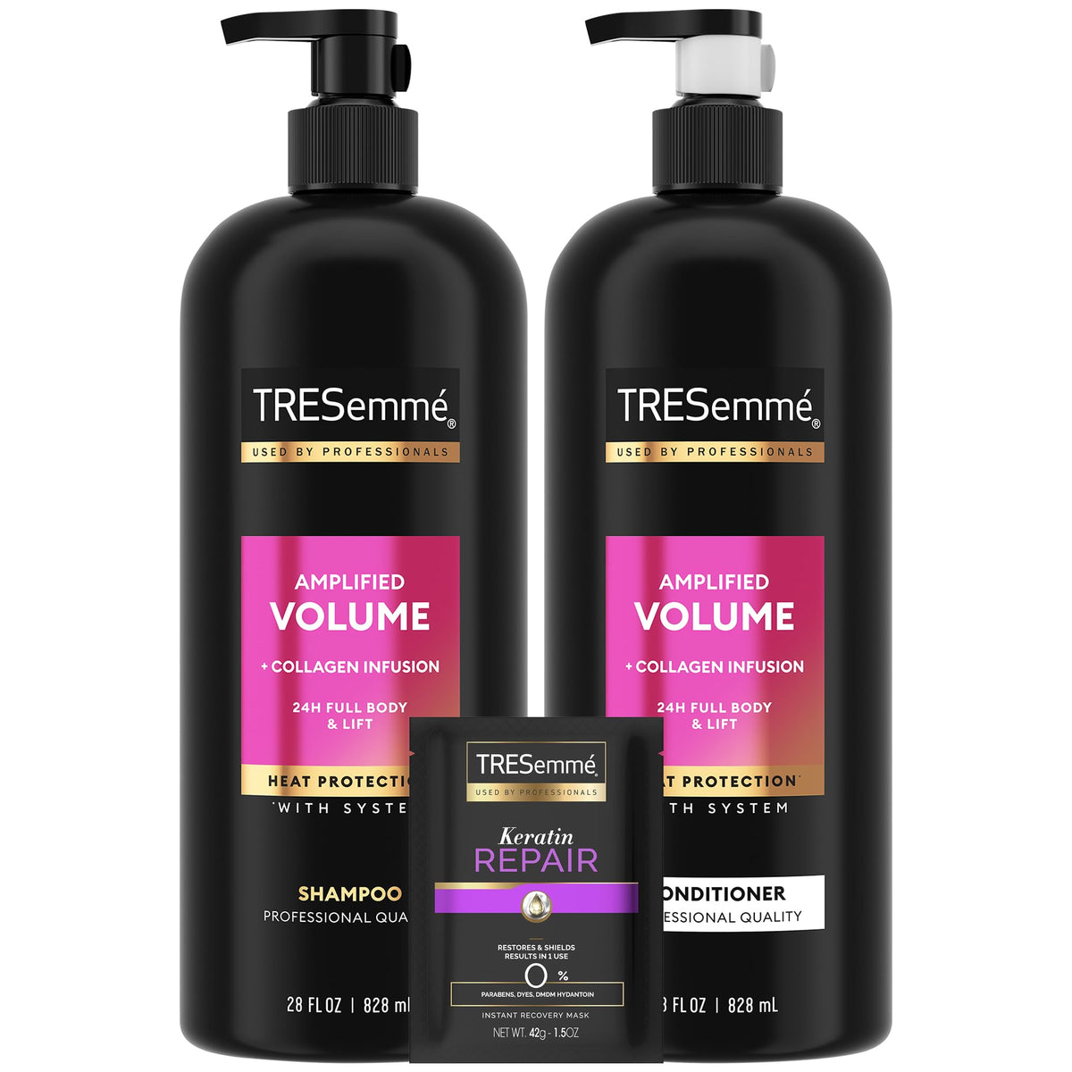 TRESemmé Amplified Volume Shampoo front view for instant body.
