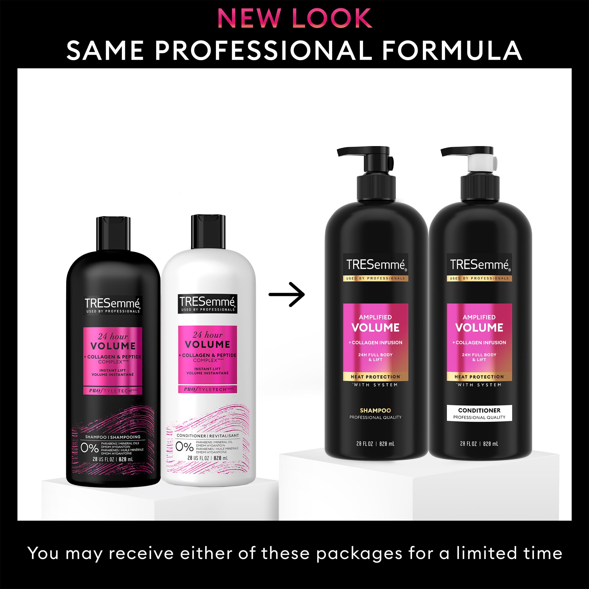 TRESemmé Amplified Volume Shampoo lather close-up for visible fullness.