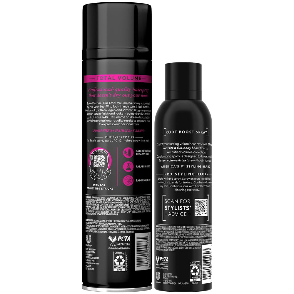 TRESemmé Amplified Volume spray raíces, cobertura rápida de canas.