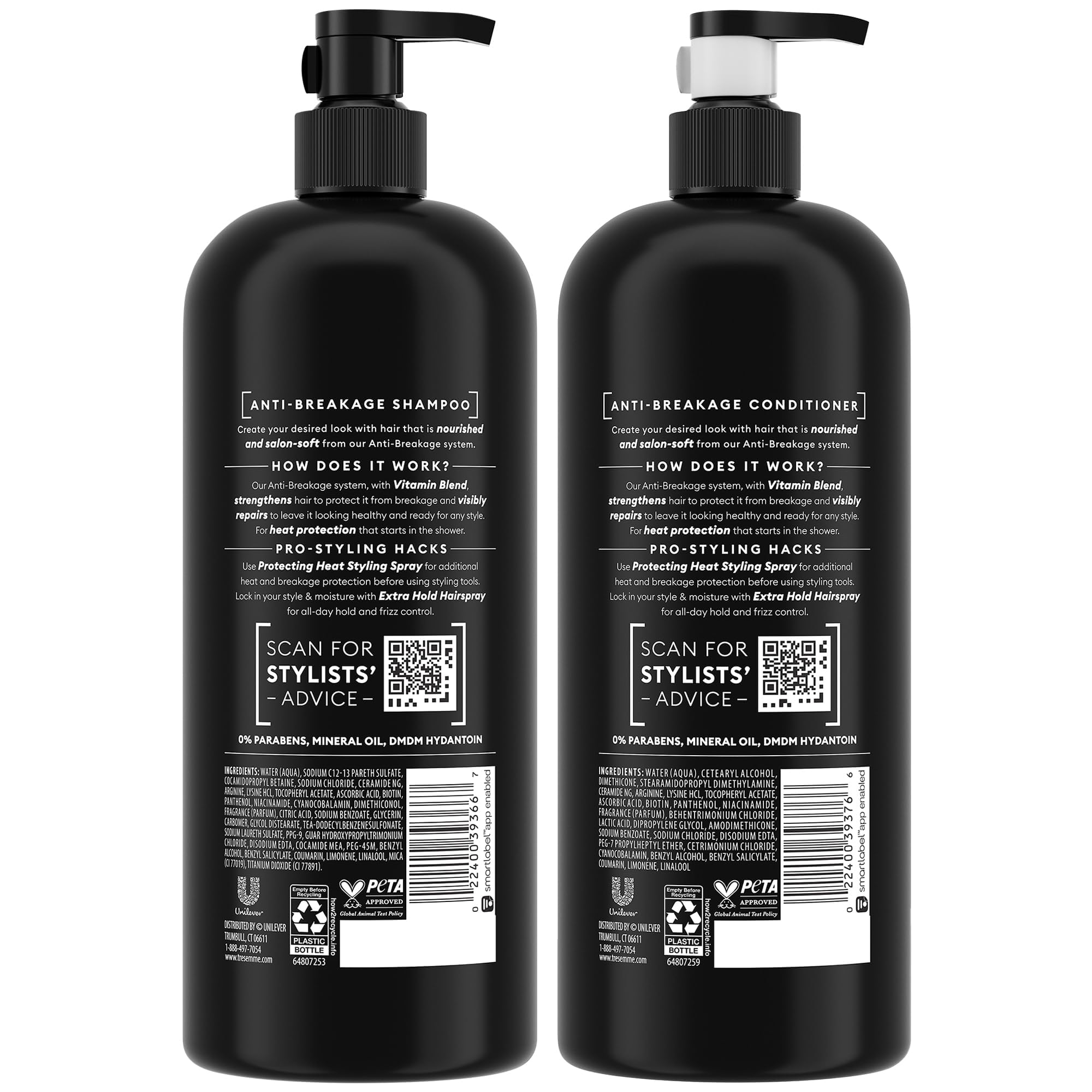 TRESemmé Acondicionador Antirrotura en botella facilita desenredar y dejar suave.