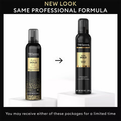 Aplicación de mousse TRESemmé para volumen uniforme y manejo fácil.