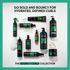 TRESemmé Bouncy Curls crema jelly, aplicación en cabello húmedo para rizos con frizz control.
