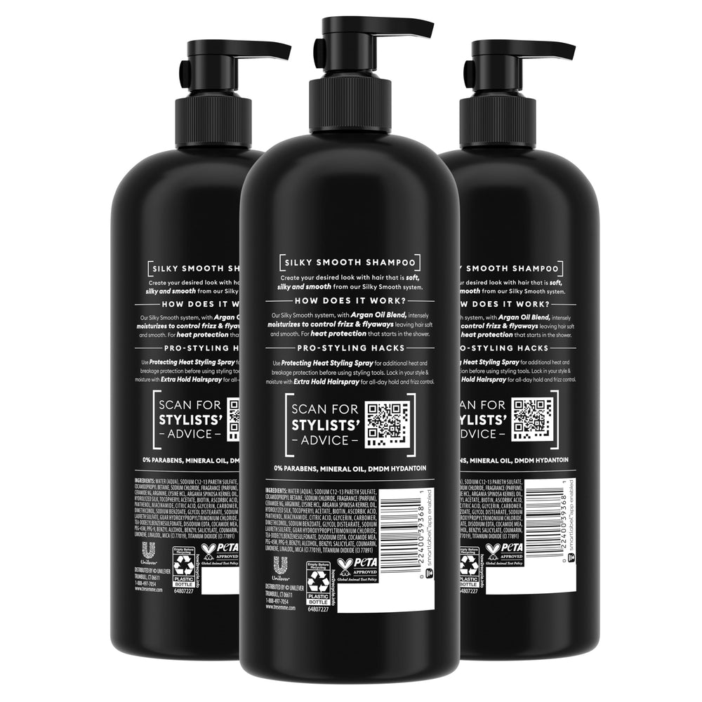 TRESemmé champú sin parabenos para cabello sano y brillante.