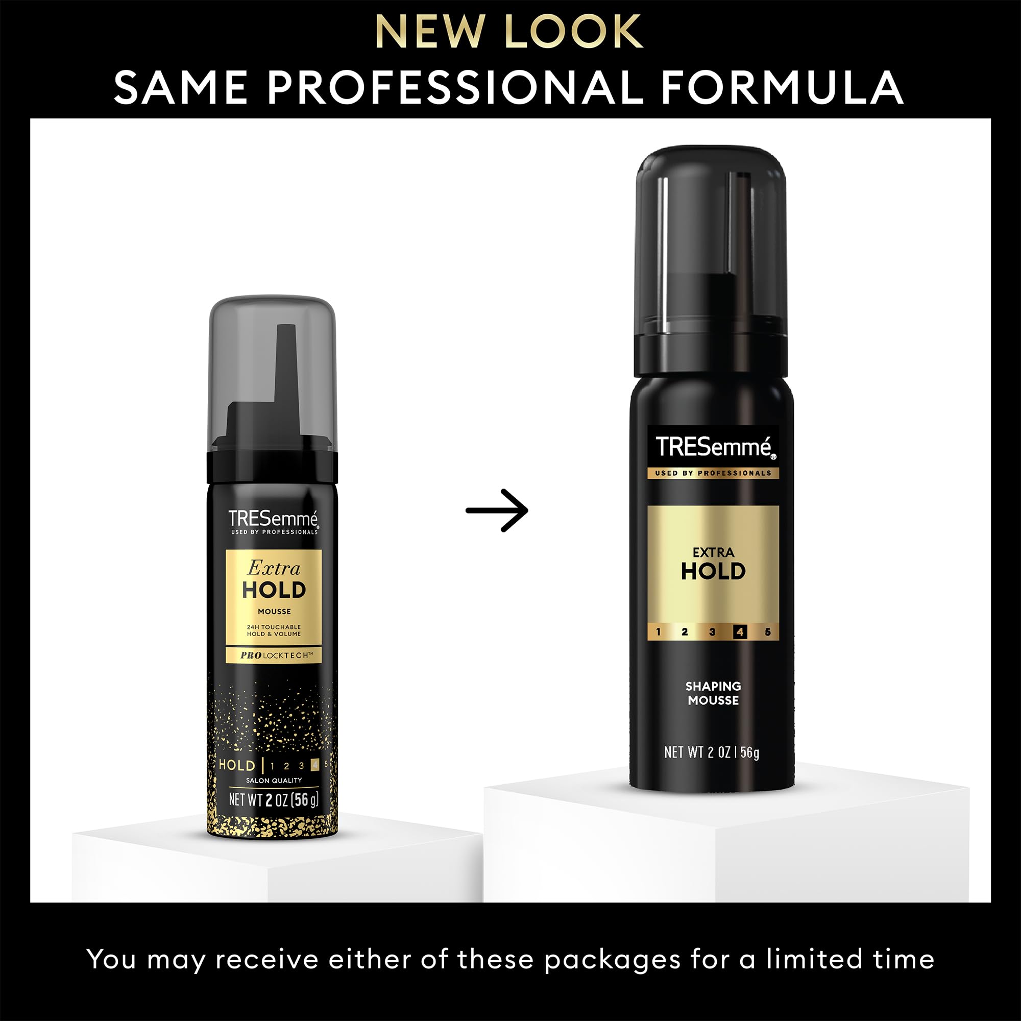 TRESemmé Crunch-free formula keeps hair smooth without stiffness.