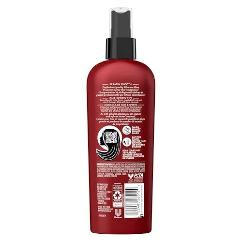 TRESemmé Heat Protection Spray mist applied to hair to guard against heat.