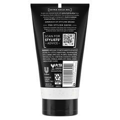 TRESemmé extra-hold gel on hair demonstrates controlled, crunch-free styling.
