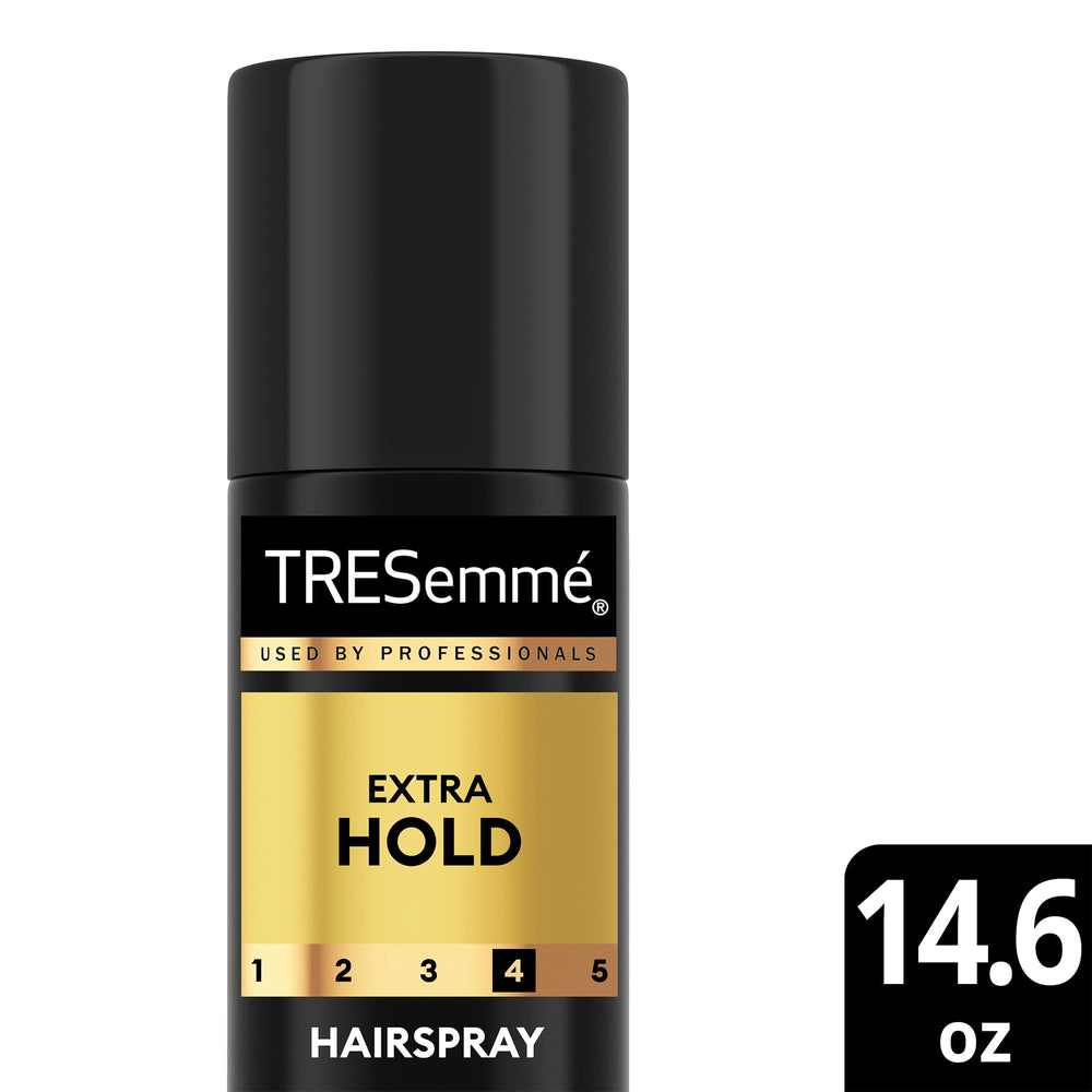 TRESemmé Extra Hold spray and Keratin Mask kit in focus.