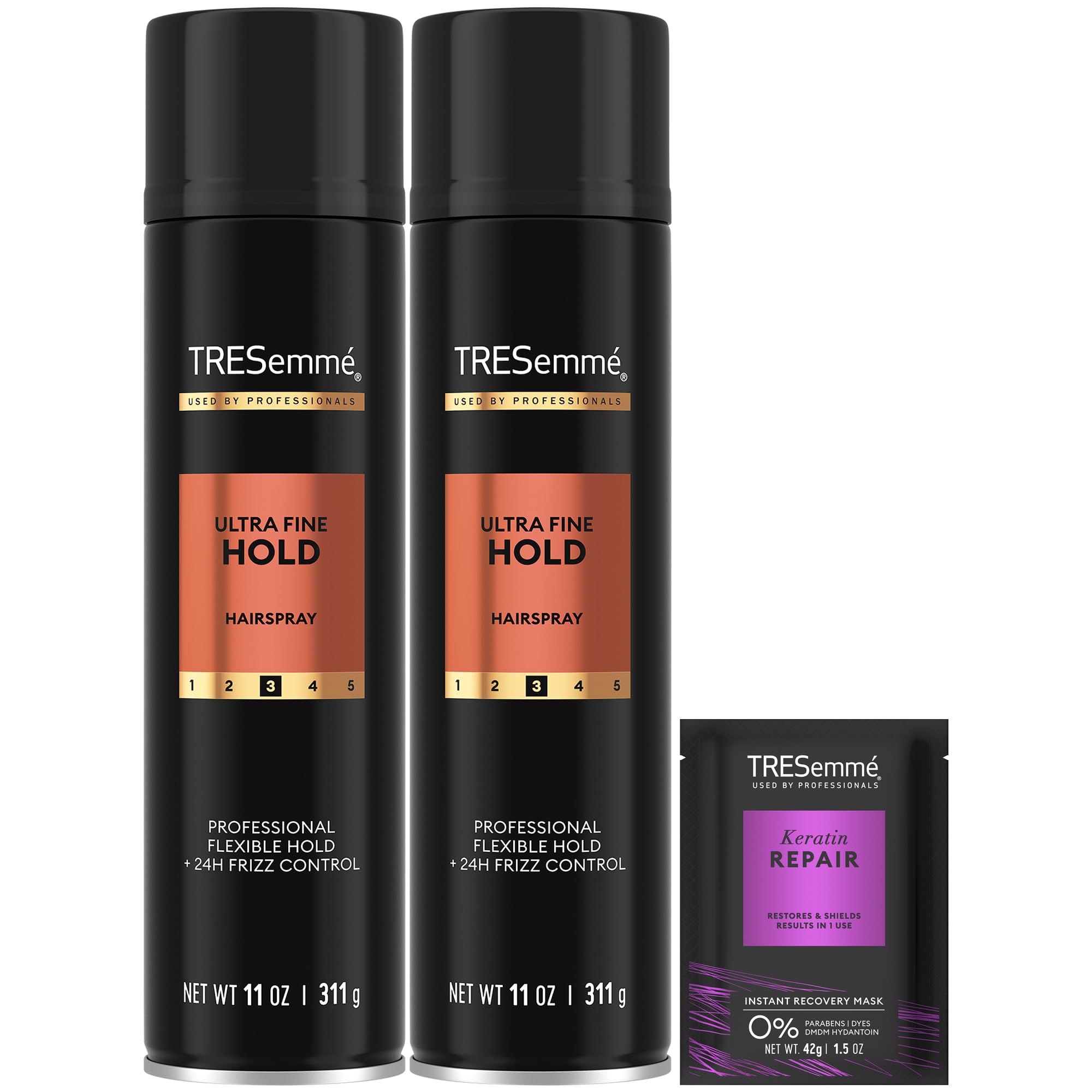 Fijador en aerosol TRESemmé con fijación ultrafina para retoques rápidos y estilo duradero.