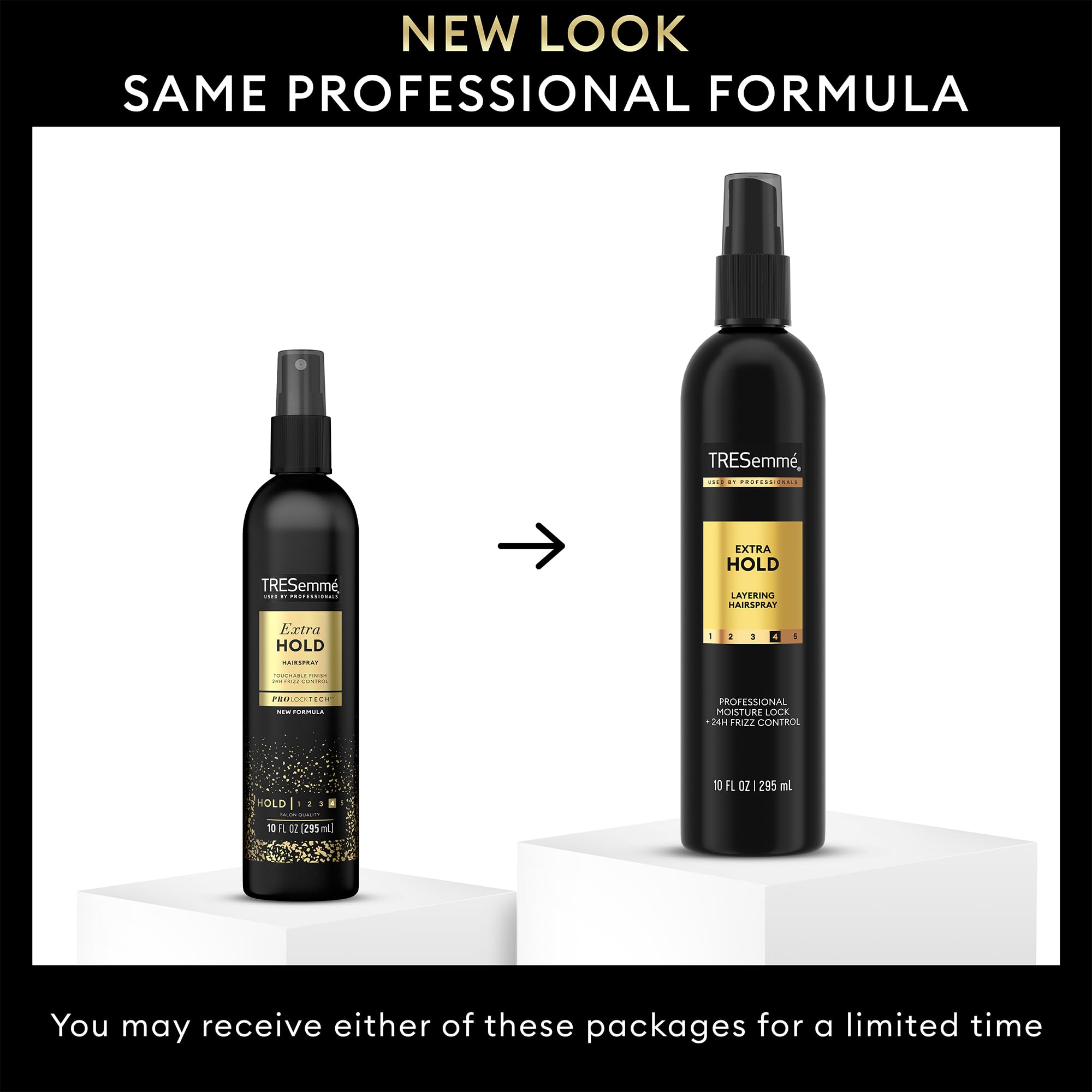 Tresemmé frizz-control finish on styled hair for a sleek look.