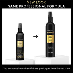 Tresemmé frizz-control finish on styled hair for a sleek look.