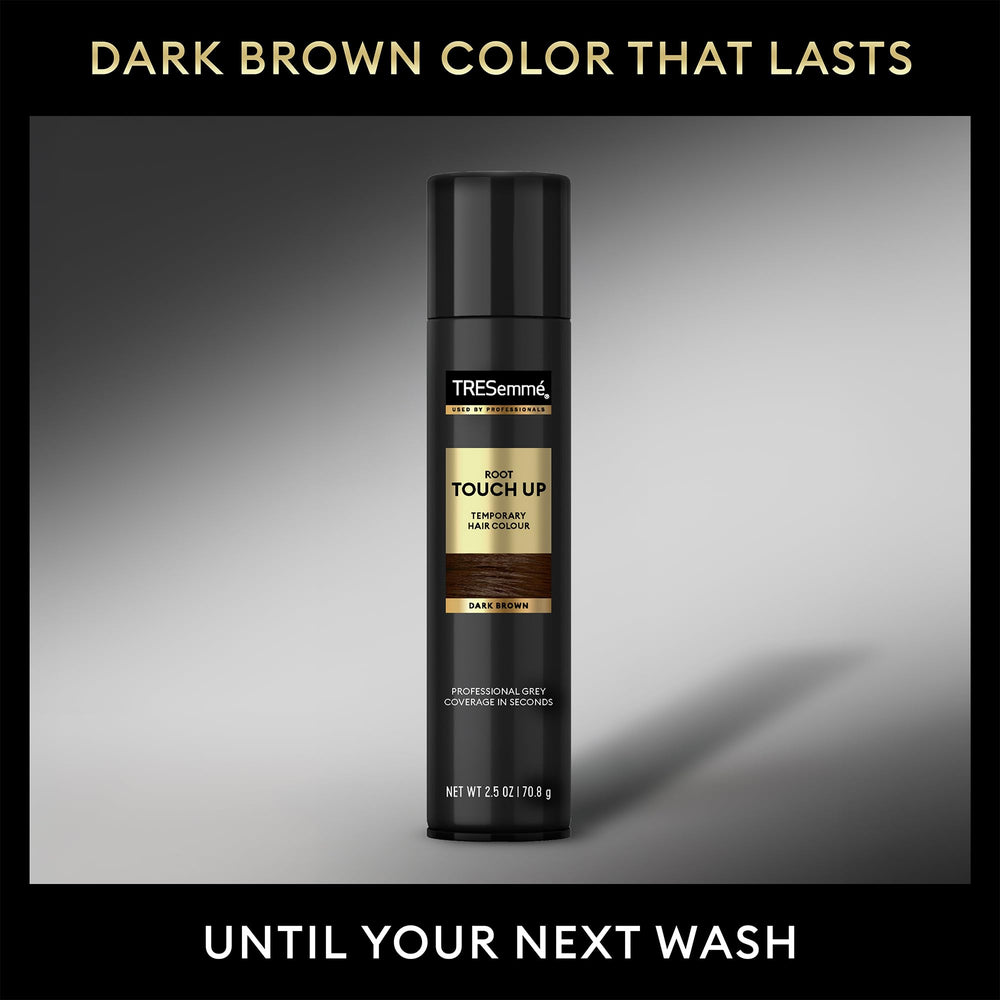 Grey roots concealed on the go with quick-drying color.