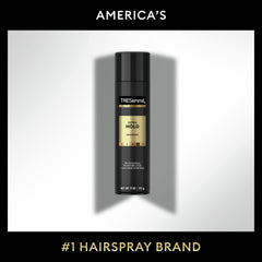 TRESemmé hairspray dry spray application demonstrating quick hold with no wet feel.