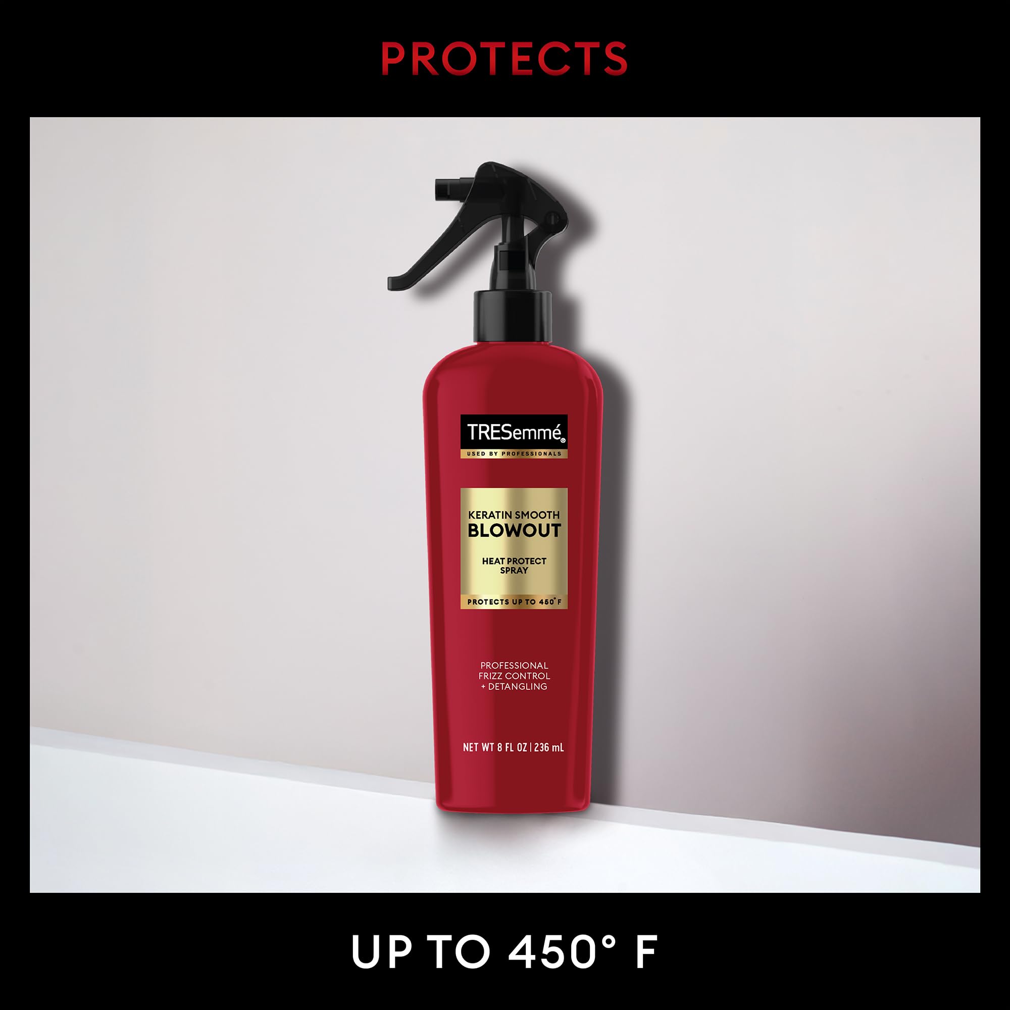 TRESemmé Heat protection 8 oz bottle ready for everyday styling.
