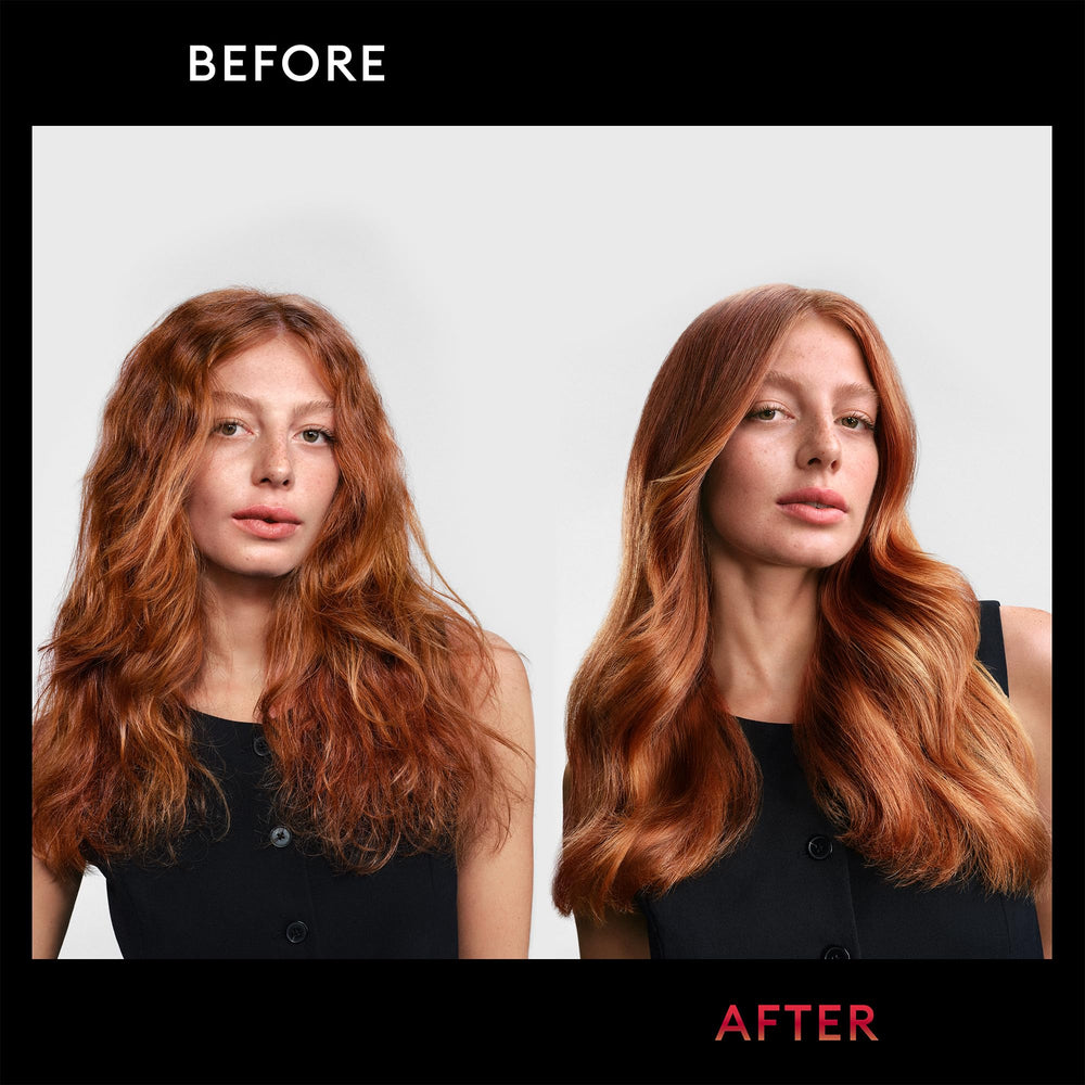 Cabello brillante tras uso con TRESemmé Keratin Smooth Color, efecto colores más vivos.