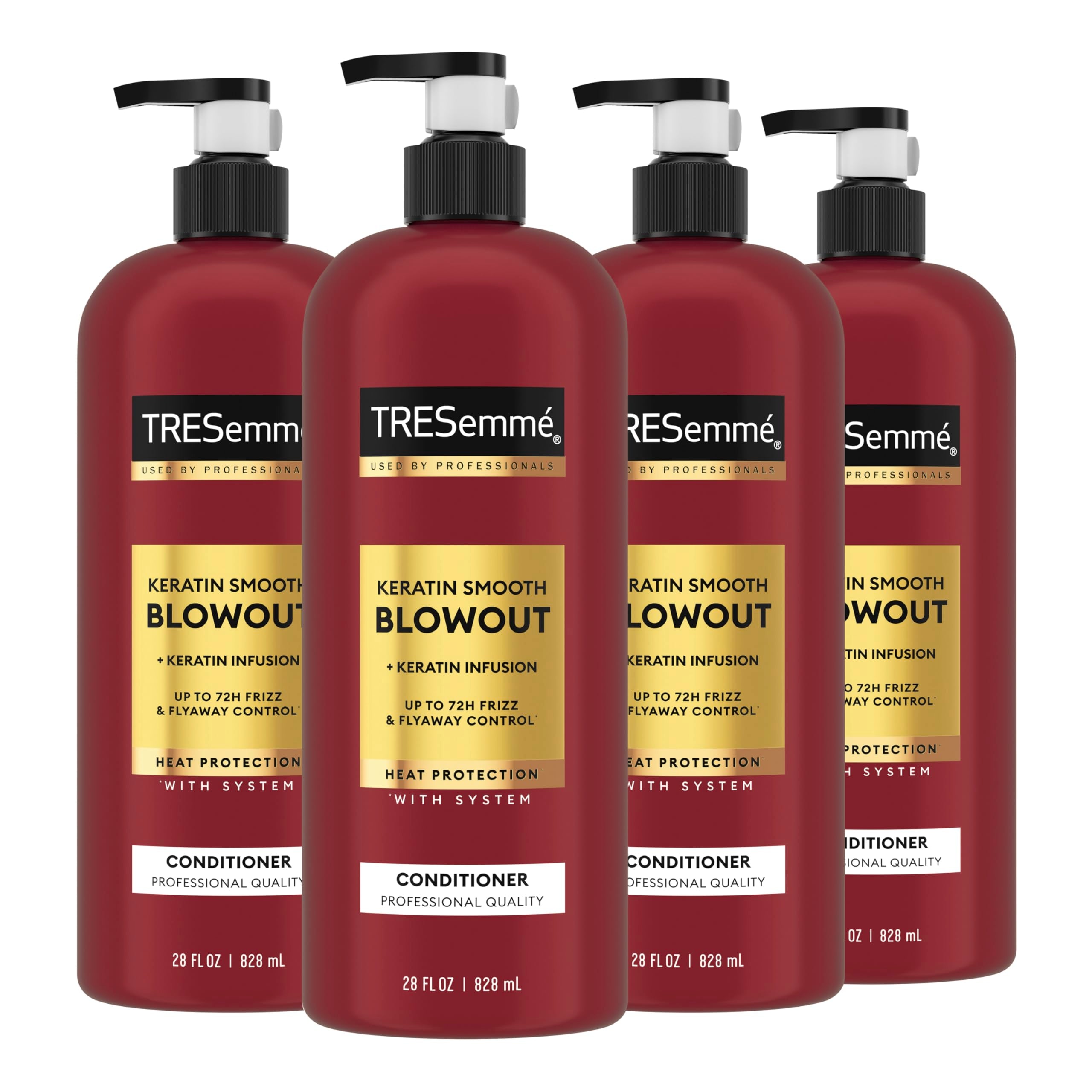 TRESemmé Keratin Smooth Condicionador, paquete de 4, cabello encrespado más suave y manejable