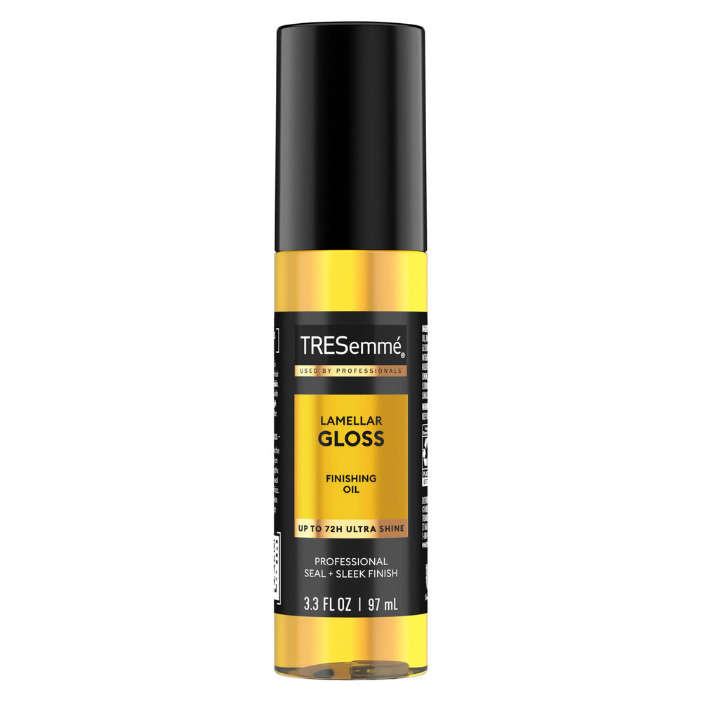 TRESemmé Lamellar Gloss Oil bottle pour for instant shine and smoothness