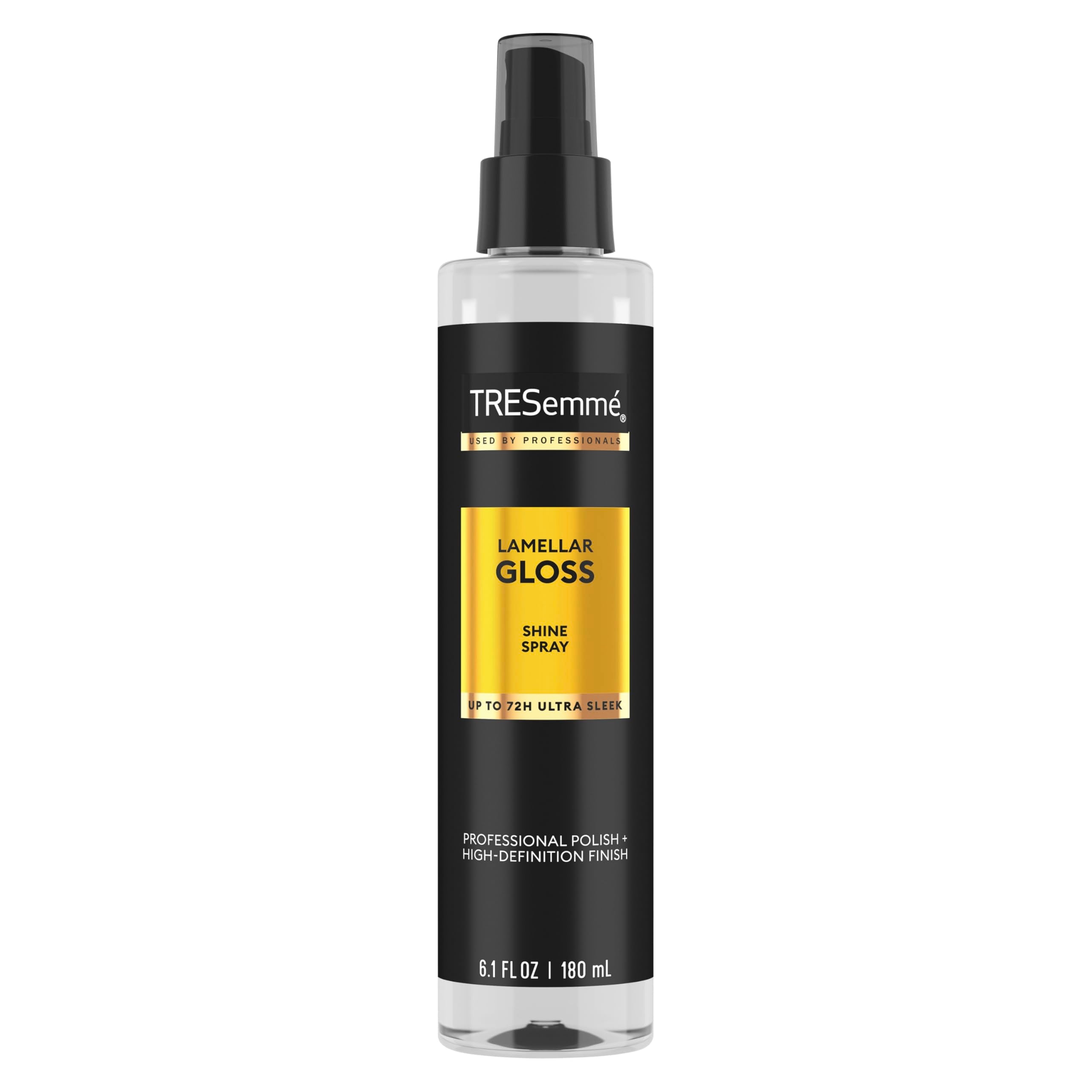 TRESemmé Lamellar Gloss Shine Spray bottle for ultra glossy results.